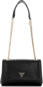 Guess Noelle in Saffian-Optik Mini Schultertasche schwarz