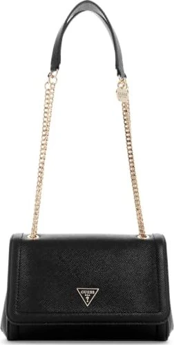 Guess Noelle in Saffian-Optik Mini Schultertasche schwarz