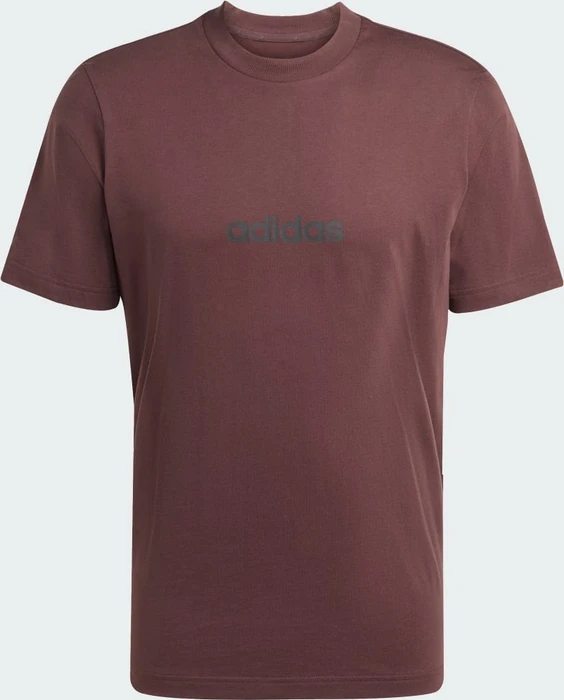 adidas Essentials Linear Single Jersey T-Shirt kurzarm shadow brown/black (Herren)