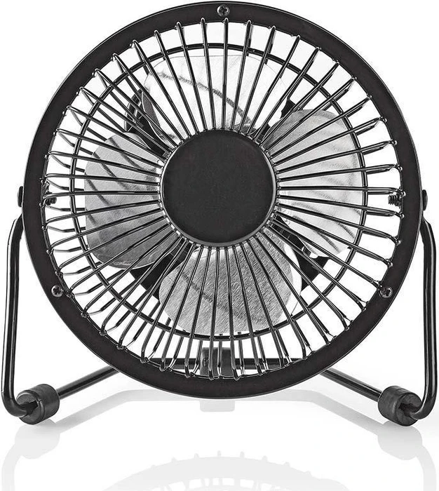 Nedis FNDK1BK10 USB Mini Tischventilator aus Metall 10cm schwarz