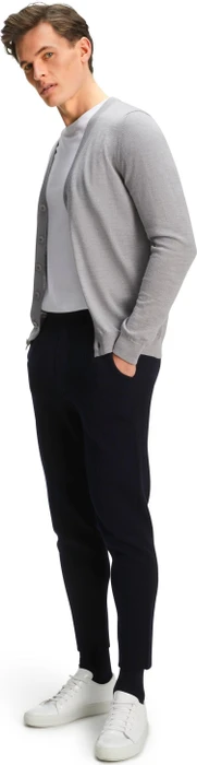 Falke Basic Apparel Cardigan V-Ausschnitt Strickjacke light grey (Herren)