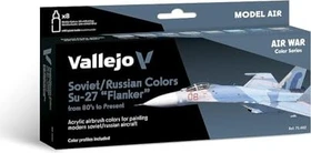 Vallejo Model Air Air War Color Series Soviet/Russian Colors Su-27 Flanker from 80's to Present Farbset, 8-tlg.