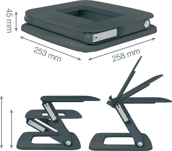 Leitz Ergo Multi-Winkel, Notebook-Stand bis 15", grau
