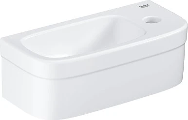 Grohe Euro Keramik Handwaschbecken 37x18cm, Hahnloch rechts, ohne Überlauf, alpinweiß