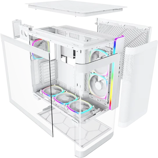 Montech King 95 Pro Pure White, weiß, Glasfenster