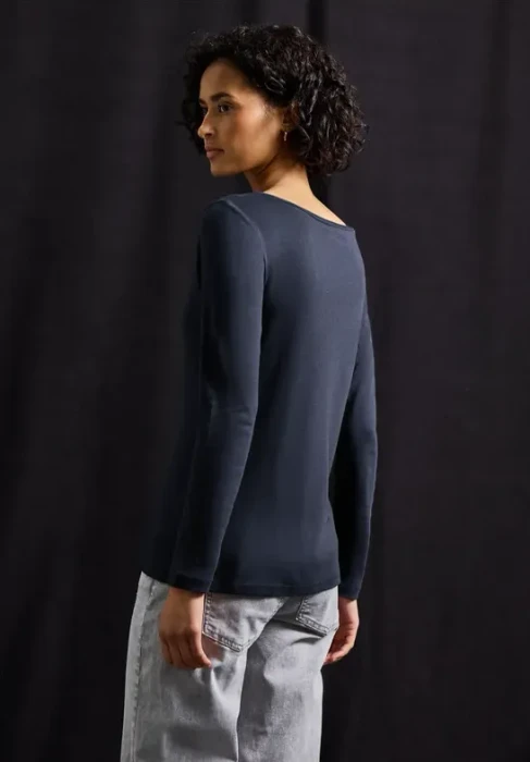 Street One Basic Shirt langarm deep blue (Damen)
