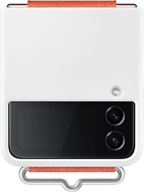 Samsung Silicone Cover with Strap für Galaxy Z Flip 4 weiß