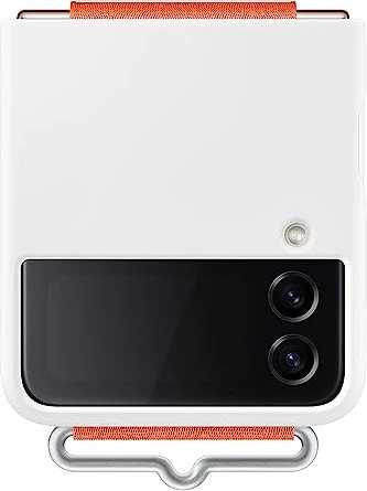 Samsung Silicone Cover with Strap für Galaxy Z Flip 4 weiß