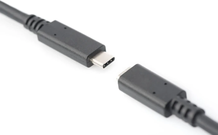 Digitus USB 3.1 Verlängerungskabel, USB-C [Stecker] auf USB-C [Buchse], 0.7m schwarz