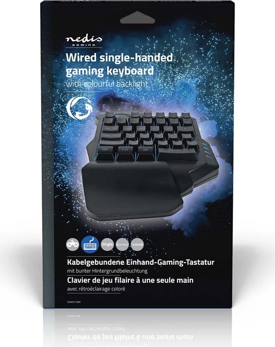 Nedis Einhand-Gaming-Tastatur, schwarz, USB-A (GKBDS110BK) – Bild 10