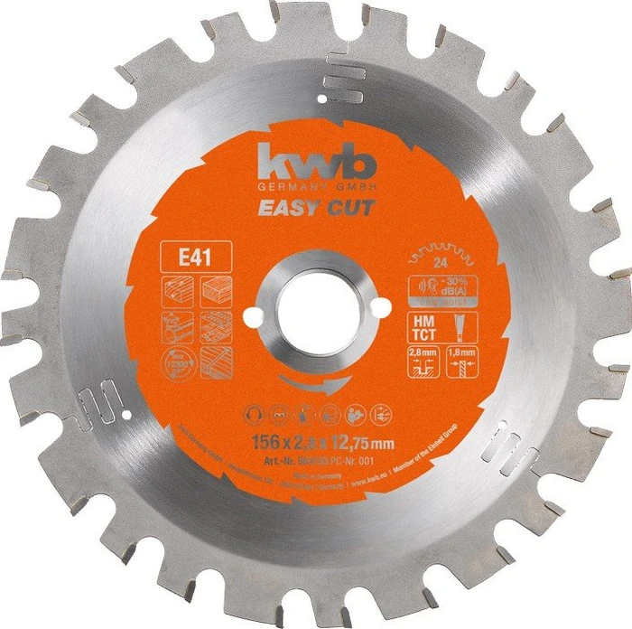 kwb E41 Easy-Cut HM Kreissägeblatt 24Z, 156x1.8x12.75mm, 1 Stück