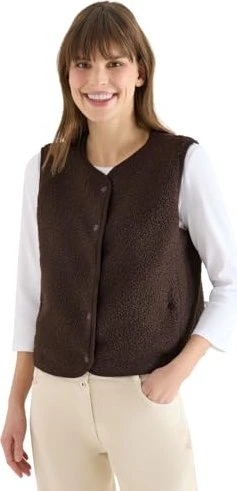 CECIL Teddy Rundhals Weste macchiato brown (Damen)