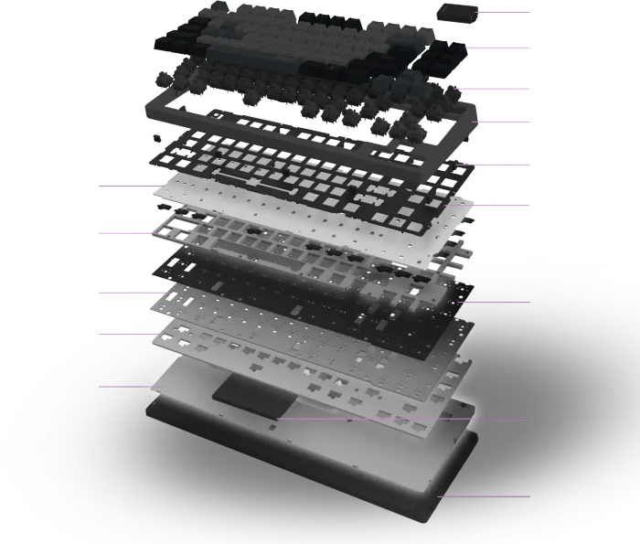 MSI FORGE GK600 TKL Wireless Sky, LEDs RGB, hot-swap, KKT Purple Star, USB/Bluetooth, FR