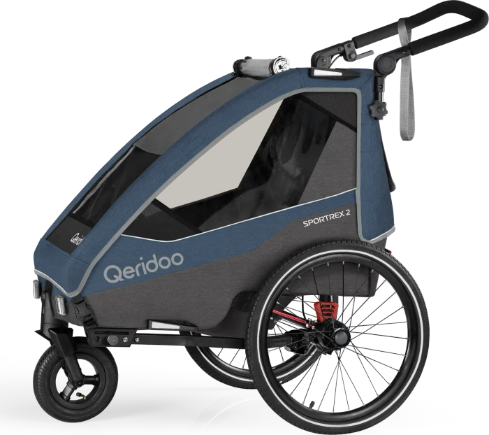 Qeridoo Sportrex 2 Fahrradanhänger jeans blue (Modell 2023)