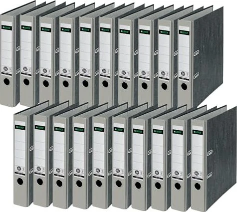Leitz Qualitäts Ordner 2-Ring 180° CO2 neutral, 50mm, A4, grau, 20er-Pack