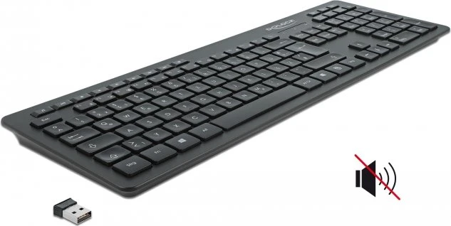 DeLOCK Silent Wireless Keyboard schwarz, USB, DE