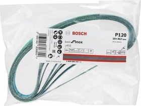 Bosch Professional J455 Best for Inox Schleifband K120, 19x457mm, 10 Stück