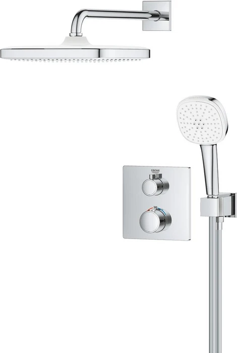 Grohe Grohtherm Thermostat Duschsystem Unterputz mit Tempesta 250 Cube chrom