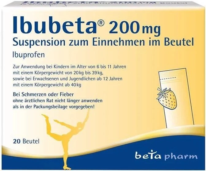 betapharm Ibubeta 200mg Suspension zum Einnehmen im Beutel, 20 Stück