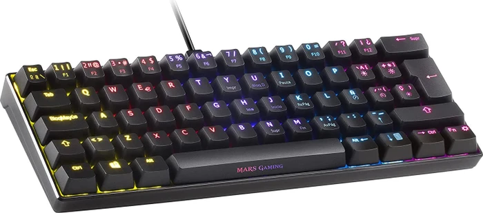 Mars Gaming MKMINI, LEDs RGB, schwarz, Gaote Outemu BLUE, USB, ES