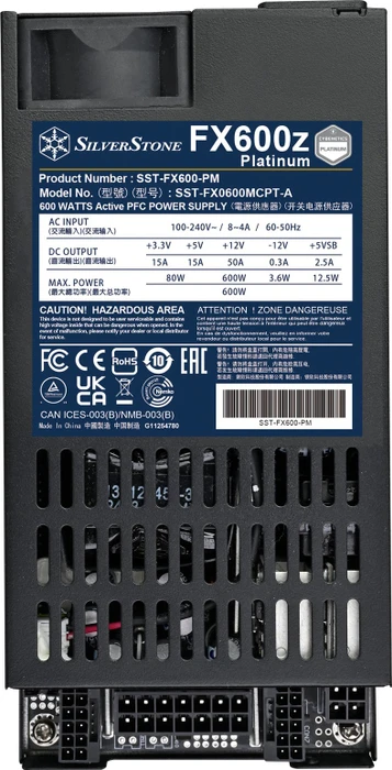 SilverStone FX600z Platinum 600W, Flex-ATX 2.4