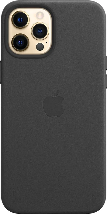 Apple Leder Case mit MagSafe für iPhone 12 Pro Max schwarz