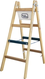 Iller Leiter Ergo Plus Professional Holz-Breitsprosse 2-tlg. Stehleiter, 2x 4 Stufen