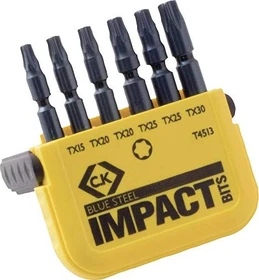 C.K Tools T4513 Blue Steel Impact Bitset, 6-tlg.