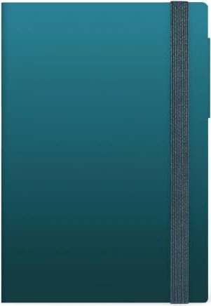 Legami Terminplaner für 12 Monate Medium 2027, 120x180mm, liniert, Kunststoff-Cover, Deep Teal, 160 Blatt