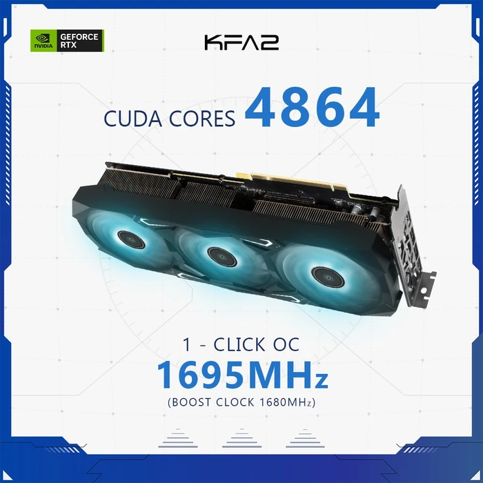 KFA2 GeForce RTX 3060 Ti SG Plus V2 (1-Click OC), 8GB GDDR6X, HDMI, 3x DP