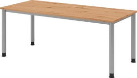 Hammerbacher Ergonomic Plus H-Serie VHS19/E/S Schreibtisch 180x80cm Eiche/silber