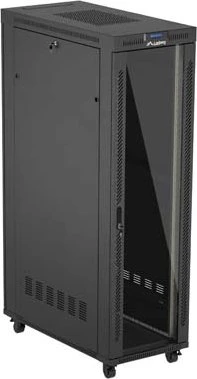 Lanberg 19" Rackschrank 42HE, LCD, freistehend, Flat Pack, V2, Glastür, IP20, RAL 9004, 1200mm tief
