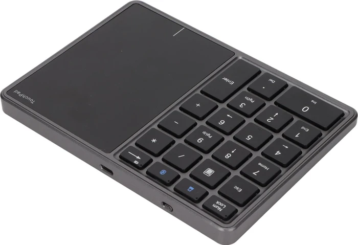 Zunate Wireless Numeric Keypad with Touchpad, grau/schwarz, Bluetooth