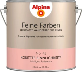 Alpina Farben Feine Farben No. 41 Kokette Sinnlichkeit innen kräftiges puderrosa edelmatt rosa, 2.5l