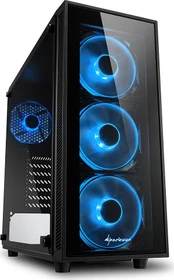 Sharkoon TG4 Blue, Glasfenster, Lüfter LED blau