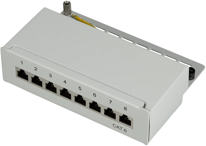 LogiLink Desktop Patchpanel Cat6, für Tisch/Wand, 8-Port, grau
