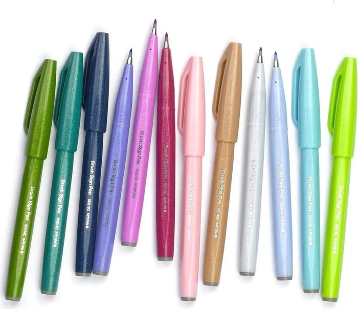 Pentel Brush Sign Pen SES15C hellgrau