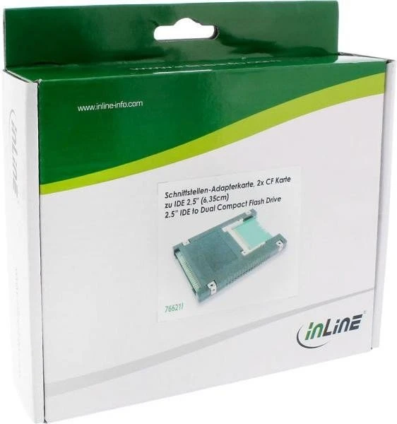 InLine IDE 44Pin auf 2x CF, 2.5"-Rahmen 9.5mm