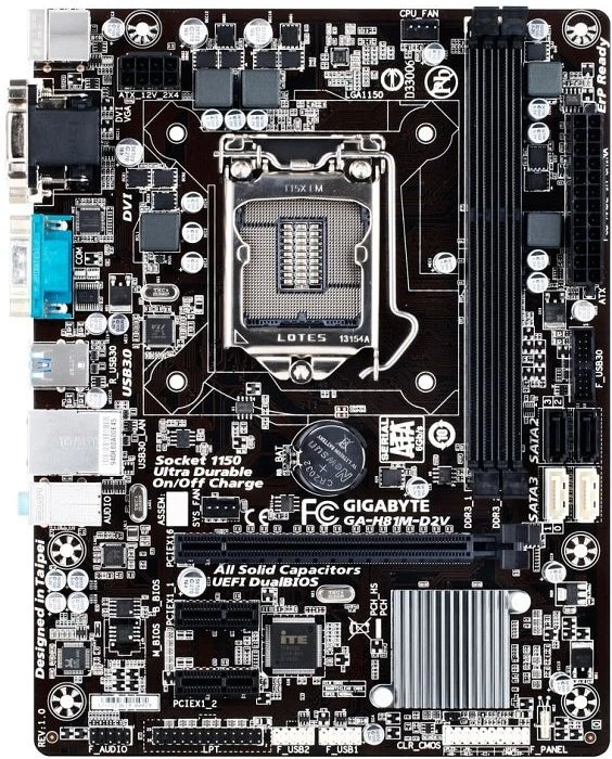 GIGABYTE GA-H81M-D2V (Intel 1150)
