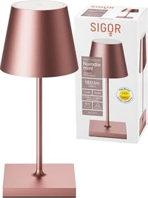 Sigor Nuindie mini Akku-Tischleuchte rund rosegold