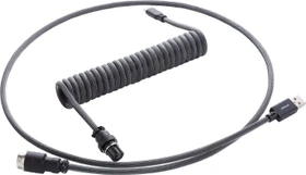 CableMod Pro Coiled Keyboard Cable USB Micro-B auf USB-A, Tastaturkabel (Spiral-Textilkabel), 1.5m, Carbon Grey