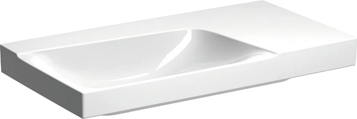 Geberit Xeno² Waschtisch 90x48cm, ohne Hahnloch, ohne Überlauf, Ablagefläche rechts, weiß/KeraTect