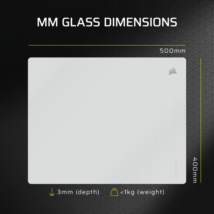 Corsair MM Glass Precision Gaming Mouse Pad - Large 450x400mm, grau