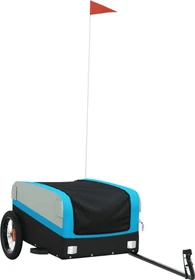 vidaXL Transport 122x52.5cm Fahrradanhänger blau