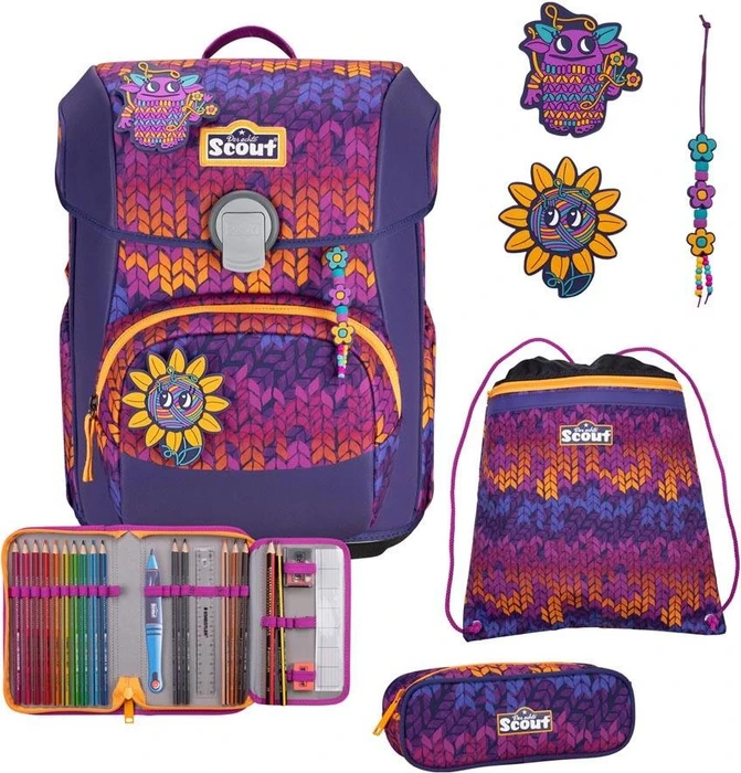 Scout Neo Superflash Fantasy Schultaschen-Set, 4-tlg.