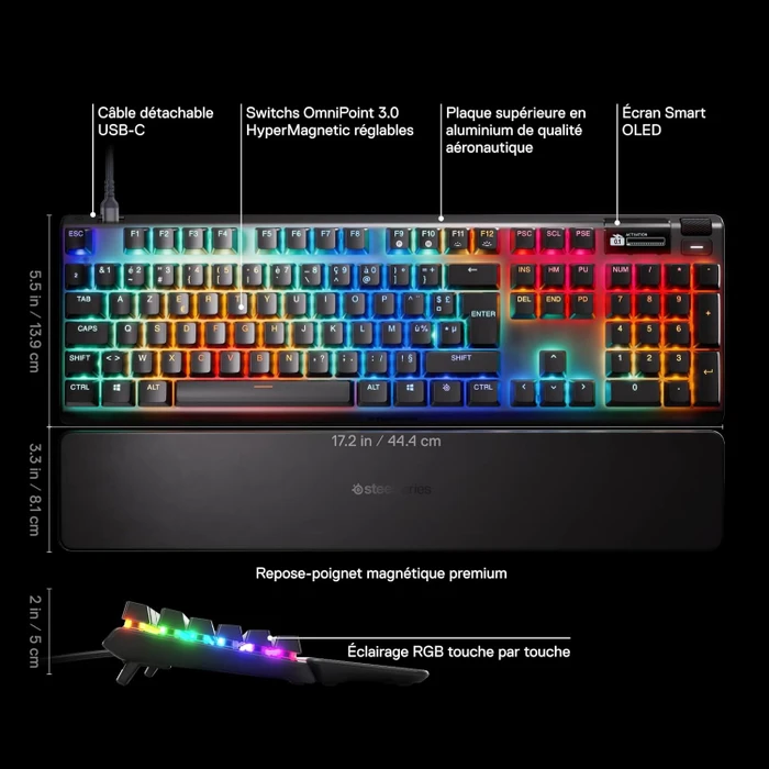 SteelSeries Apex Pro Gen 3, OmniPoint 3.0, USB, FR