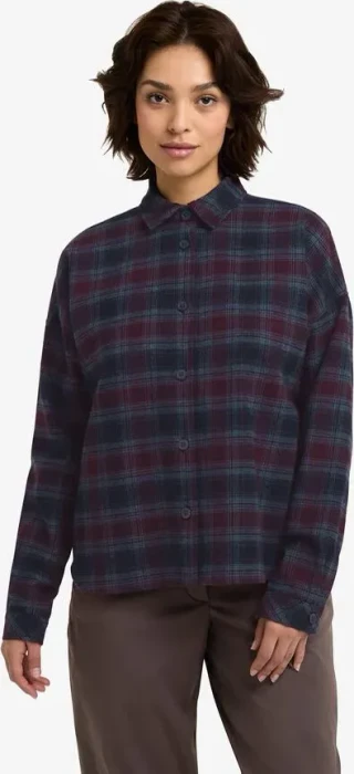 Jack Wolfskin Baja Flannel Hemd langarm check/dark navy (Damen)