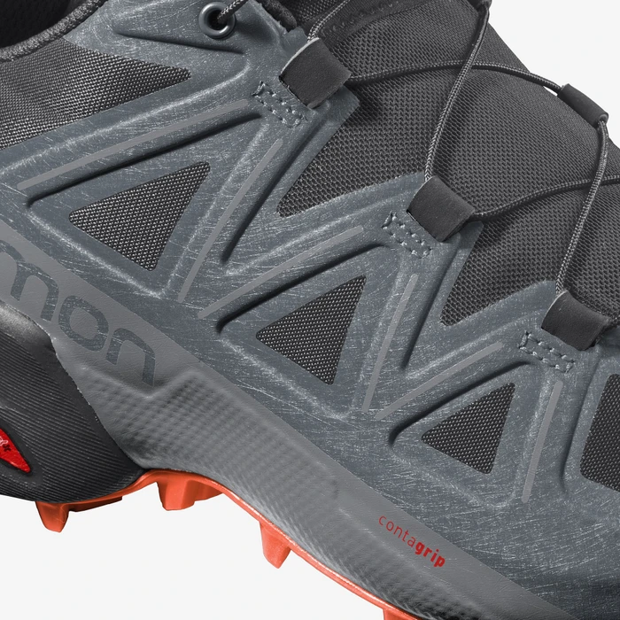 Salomon Speedcross 5 black/stormy weather/red orange (Herren)