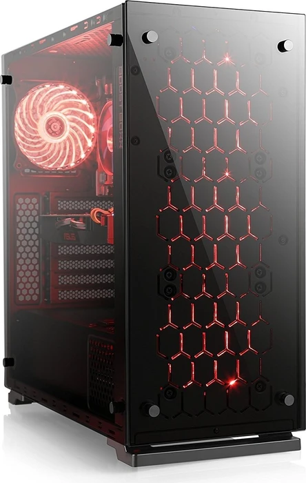 CSL-Computer BoostBoxx Vega, schwarz, Glasfenster