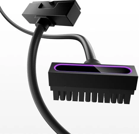 AsiaHorse Hydrus 24-Pin Verlängerungskabel, RGB beleuchtet, 18AWG, 90° gewinkelt, schwarz, 30cm